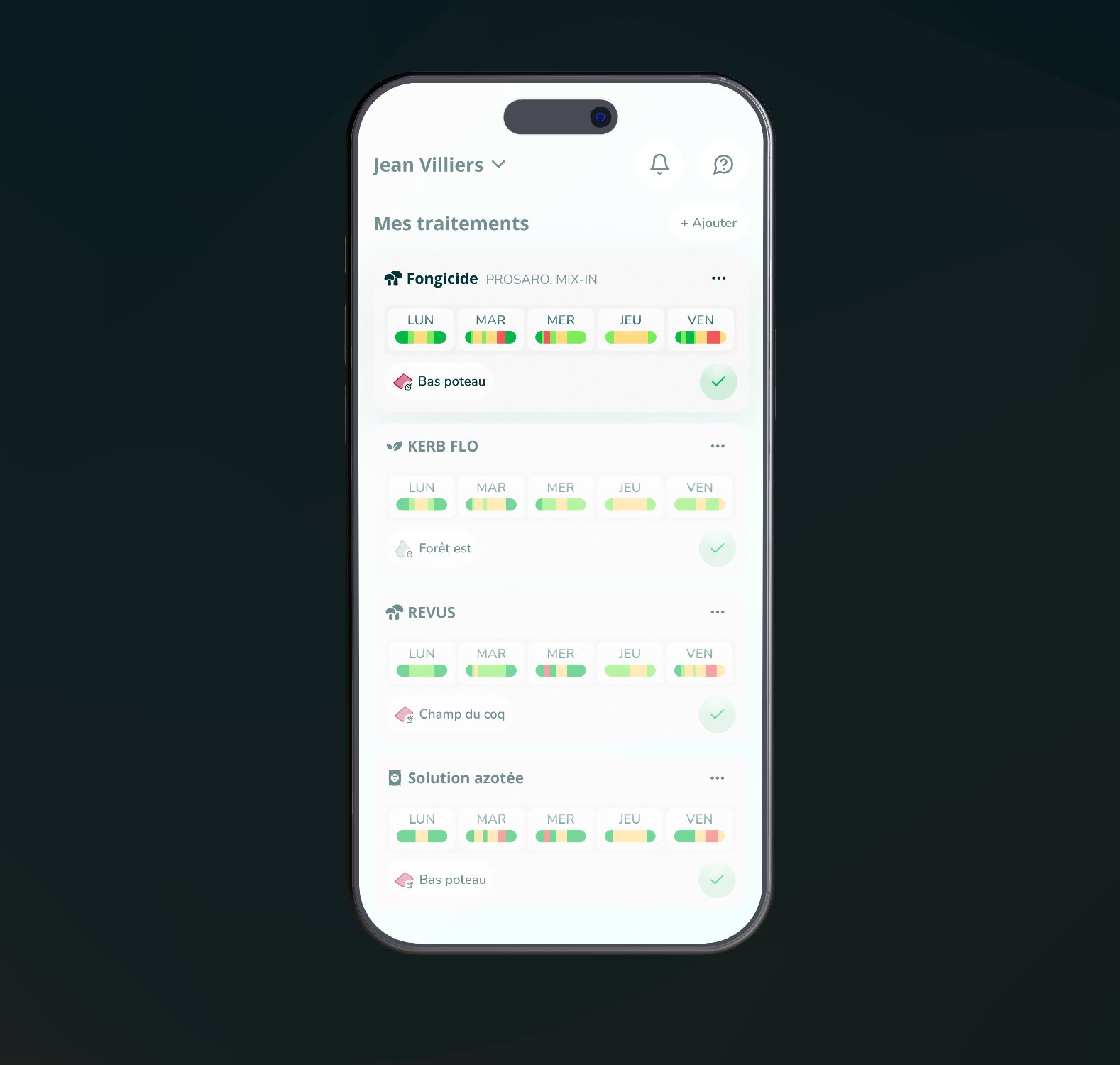The HYGO app on iPhone, showing the treatment planner